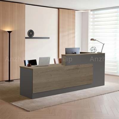 Modern L-Shaped Reception Desk with Side Storage and Drawers JDT-2215