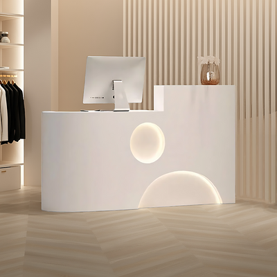 Minimalist Aesthetic Design Fully Assembled Small Reception Desk with LED Lights JDT-2015