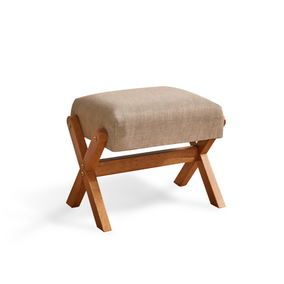 Solid Wood Cotton And Linen Upholstered Shoe Changing Stool BSF-2011