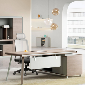 Minimalist Executive Desk with Rectangular Privacy Panel Design LBZ-2067