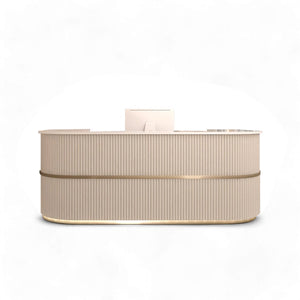 Clothing Store Curved Ready to Use Reception Desk with LED Lights JDT-7190