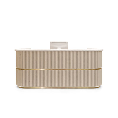 Clothing Store Curved Ready to Use Reception Desk with LED Lights JDT-7190