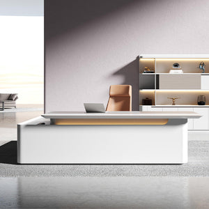 Modern Executive Office Desk with Cabinet Storage and Cable Management LBZ-2020