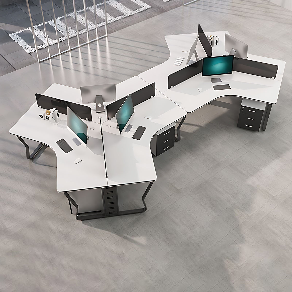 (In Stock)Creative Simple Combination Multi-Person Desk Staff Tables And Chairs BGZ-015