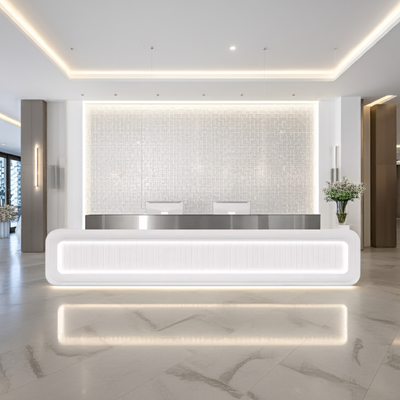 Simple Light Luxury Multi-person Rectangular Company Hotel Reception Desk JDT-2146