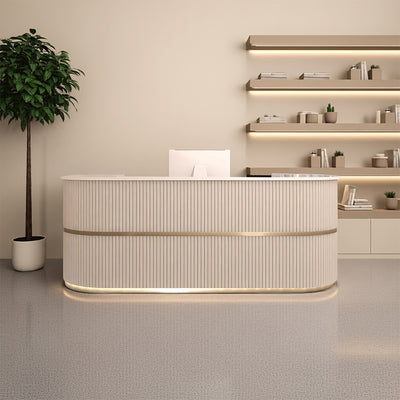 Clothing Store Curved Ready to Use Reception Desk with LED Lights JDT-7190