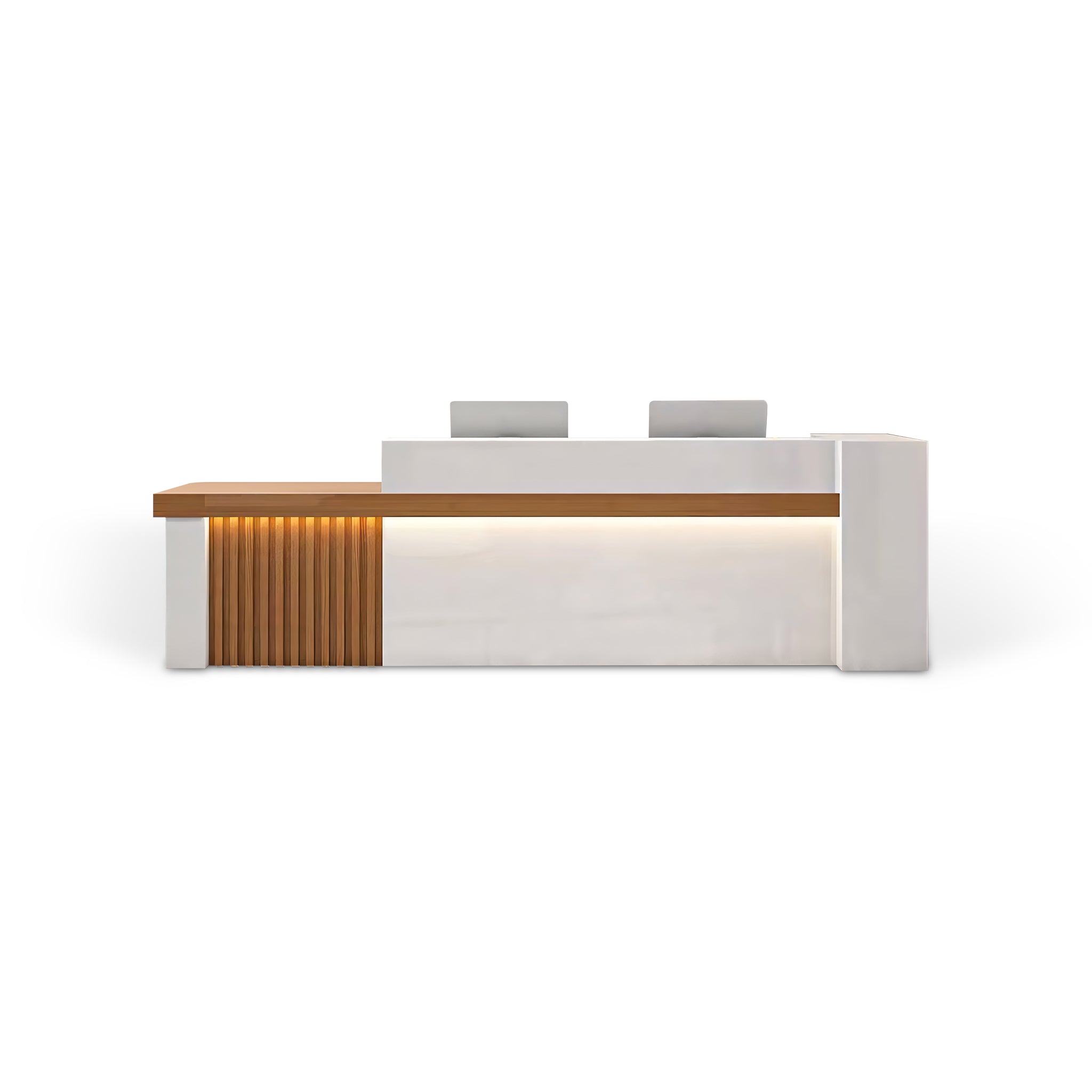 (In Stock) L-shaped Reception Desk with Large Storage Space for Office&Lobby JDT-7106