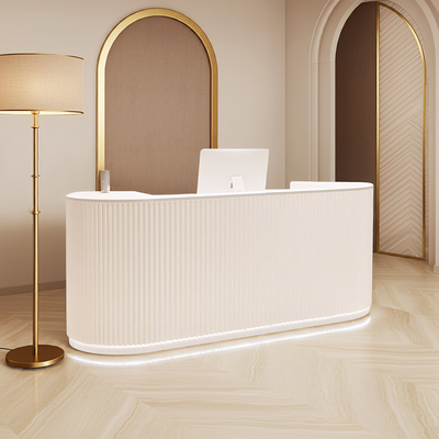 (In Stock)Light Luxury Cream Style Hotel Store Salons Reception Desk JDT-107