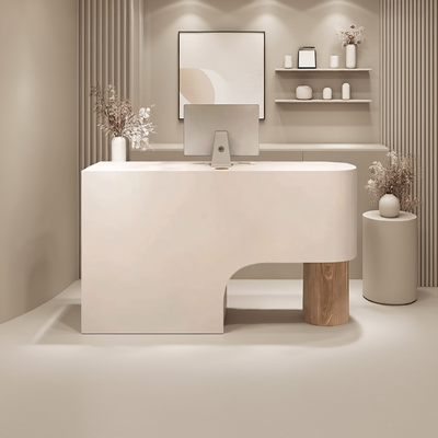 Simple Curved Lacquered Reception Desk JDT-2001
