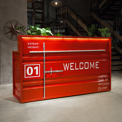 Vintage Iron Container-shaped Bar Reception Desk JDT-2020