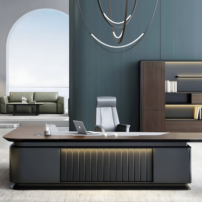 Stylish Modern Executive Office Desk with LED Light Strip LBZ-2018
