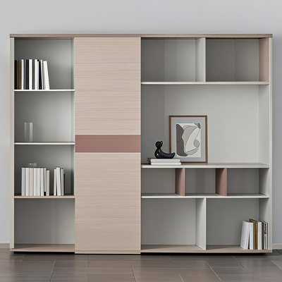 Distinctive Two-Tone Style File Cabinet with Multiple Open Shelves WJG-2060