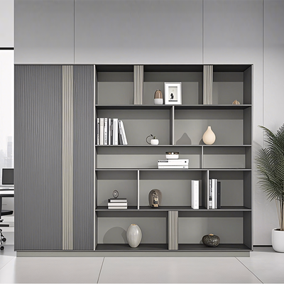 Minimalist File Cabinet with Grey Striped Pattern Finish WJG-2062