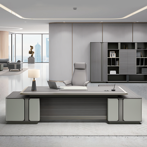 Minimalist Executive Desk with Striped Pattern Finish LBZ-2062