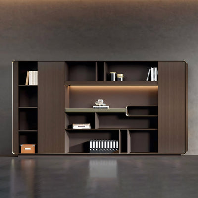 Stylish Floor-standing File Cabinet with Open Storage Compartments Design WJG-2066