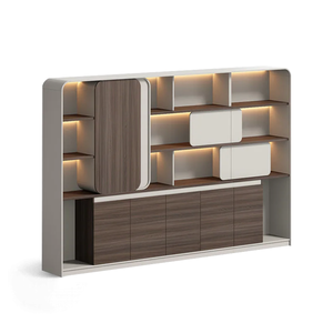 Sleek Minimalist Filing Cabinet Lifelike Wood Texture Modern Look WJG-2052