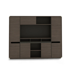Modern Office File Cabinet with Sliding Doors and Display Shelves WJG-2054