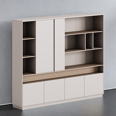 Light Grey Sleek File Cabinet with Large Storage Space WJG-2065